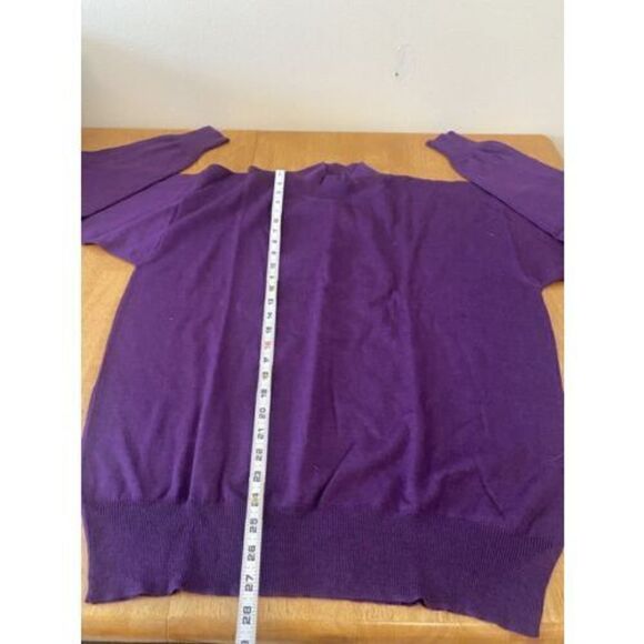 Vintage Tricots St Raphael Womens Size XL Purple 100% Pure Wool Sweater SZ XL - Picture 5 of 6